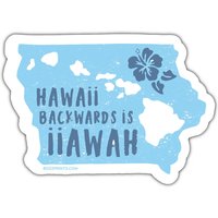 Hawaii Backwards Is Iiawah Ocean Blue Magnet/sticker von BozzPrints