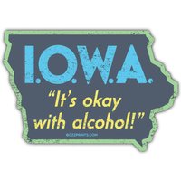 I.o.w.a. | It's Ok With Alcohol Navy Sticker/Magnet von BozzPrints