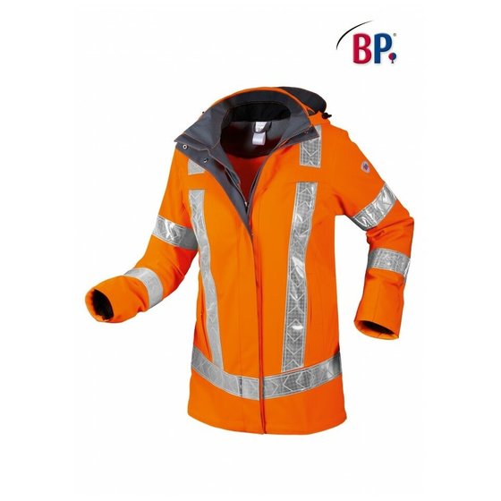 BP® - Damen-Wetterschutzjacke 2127 880, warnorange, Größe L von Bp