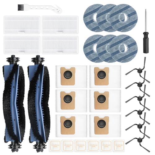 Bpbdzz 32-teiliges Zubehör-Set für Eufy C10 Saugroboter - Enthält: 2 Hauptbürsten, 4 HEPA-Filter, 6 Moppaufsätze, 6 Seitenbürsten, 6 Staubbeutel, 6 Dufttabletten, 1 Reinigungsbürste von Bpbdzz