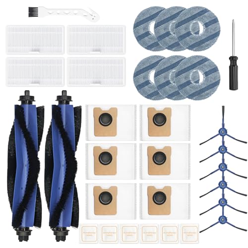 Bpbdzz 32-teiliges Zubehör-Set für Eufy Saugroboter Omni C20 - Enthält: 2 Hauptbürsten, 4 HEPA-Filter, 6 Moppaufsätze, 6 Seitenbürsten, 6 Staubbeutel, 6 Dufttabletten, 1 Reinigungsbürste von Bpbdzz