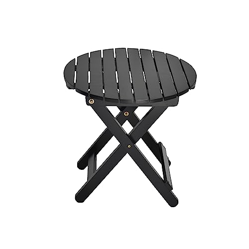 BplusZ Multifunktionaler runder balkontisch klappbar–Portabler beistelltisch, ideal als gartentisch für Terrasse, 48,5 x 48,5 x 50 cm–Schwarz von BplusZ