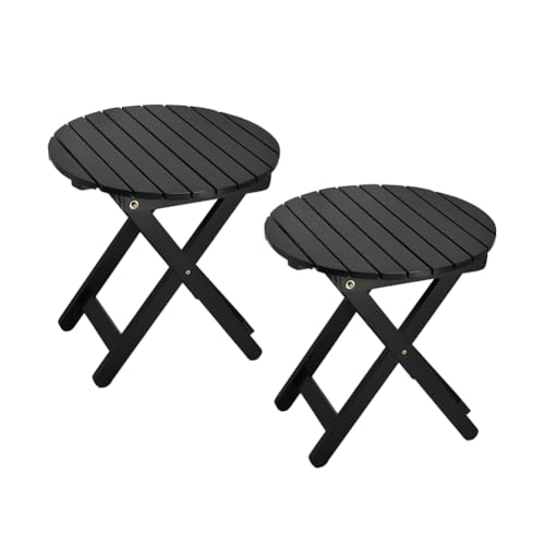 BplusZ Kleiner runder klappbarer Beistelltisch 2er-Set, Terrasse, faltbar, Holz-Beistelltische für Outdoor, Innenbereich, Veranda, Camping, Wohnzimmer, Nachttisch, Couch, Couchtisch oder BplusZ Kleiner runder klappbarer Beistelltisch 2er-Set, Terrasse, faltbar, Holz-Beistelltische für Outdoor, Innenbereich, Veranda, Camping, Wohnzimmer, Nachttisch, Couch, Couchtisch oder von BplusZ