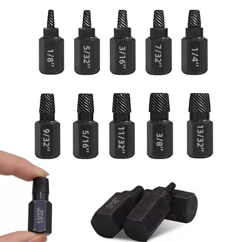 10 PCS Damaged Bolt Extractor Set, Broken Head Bolt Screw Cap Extractor Broken Head Screw Hexagon Socket Bolt Removal Tool, Bolt Extractor Kit, Hex Bolt Extractor 10 PCS Damaged Bolt Extractor Set, Broken Head Bolt Screw Cap Extractor Broken Head Screw Hexagon Socket Bolt Removal Tool, Bolt Extractor Kit, Hex Bolt Extractor von Bpoeee