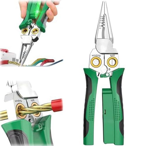 8 in 1 Wire Stripping Pliers with Voltage Tester, Electrician Pliers, Multi-function Electric Wire Stripping Tools for Cutting and Pulling Pliers, Electrician Repair Tool 8 in 1 Wire Stripping Pliers with Voltage Tester, Electrician Pliers, Multi-function Electric Wire Stripping Tools for Cutting and Pulling Pliers, Electrician Repair Tool von Bpoeee