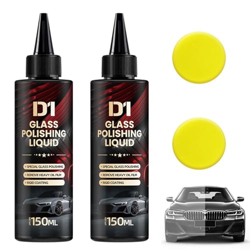 Auto Glass Scratch Care Polishing Fluid, D1 Glass Polishing Liquid, Windshield Scratch Remover (2 Bottle) von Bpoeee