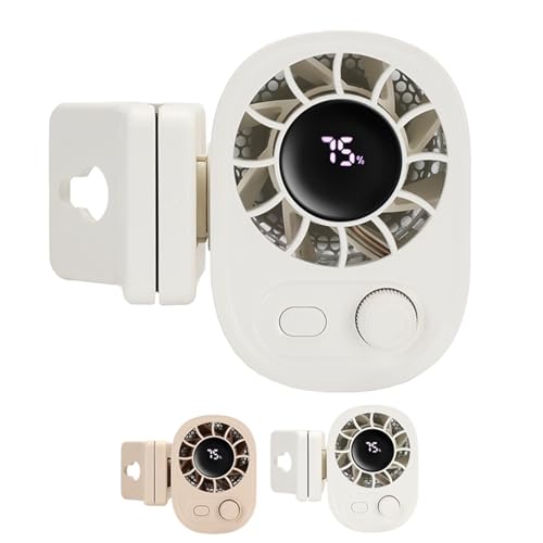 Car Clip on Fan with LED Display, 12v USB Rechargeable Powerful Cooling Fan, Multi-function 100 Speeds Adjustable Car Seat Fans, 360° Rotatable, 1800mah Electric, MiniFan Clamp Anywhere (white) von Bpoeee