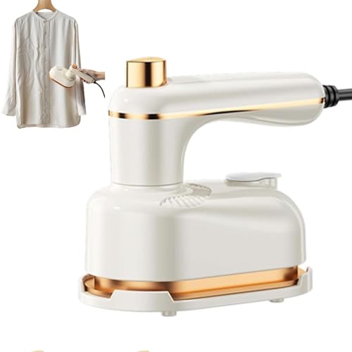Portable Steam Iron, 2-in-1 Steamer and Iron, Steamer for Clothes, Handheld Steam Iron with Anti-Scalding Base (White) von Bpoeee