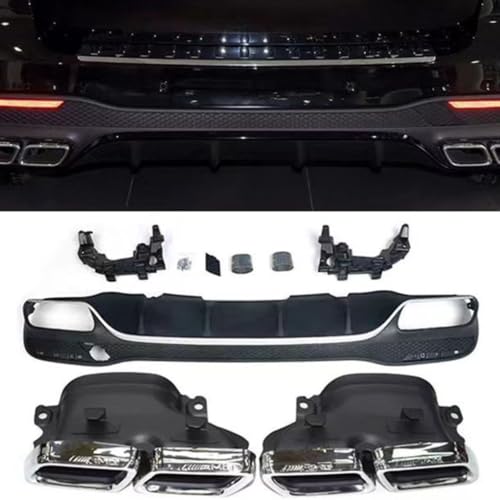 Bqieai Auto Heckstoßstange Heckspoiler Lippe, Für Mercedes-Benz GLE-Class W166 Exhaust Pipe Modification 63 Four Outlets 2015-2019, Schwarz, ABS-Material, Heck, Einschraubbar und Selbstklebend von Bqieai
