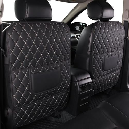 Bqieai 2PCS Auto PU Leder Sitz Rückenlehnen Anti Kick Pad, für Mercedes-Benz Sprinter 906 A-Class W169 Vordersitz Wasserdicht Antifouling Schützen Innere Zubehö,A/Black-Full Board von Bqieai