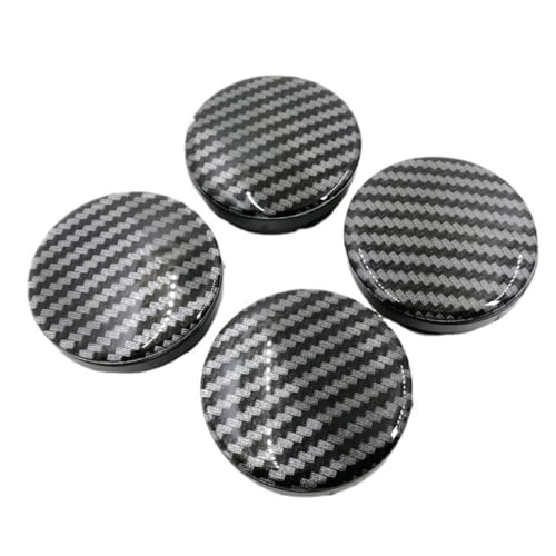 Bqieai 4PCS Auto Kohlefaser Nabendeckel, Für OD 56mm,ID 52mm Radmittenabdeckung Radnabenkappen Wasserdicht Staubdicht Anti-Rost Schützen Schmücken Zubehör von Bqieai