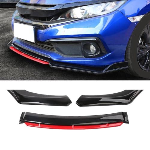 Bqieai Auto ABS Frontstoßstange Frontspoiler Lippe, Für Audi A3 S3 8V 2014 2015 2016 Spoilerlippe Kinn Splitter Diffusor Antikollision Car Schützen Zubehör,F/Red-Carbon Fiber von Bqieai