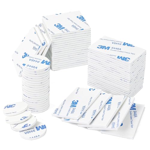 BraMccer Klebepads Doppelseitig Extra Stark,70 Stück Schaumstoff Doppelseitige Klebepads Wasserfeste Montagepads für Zuhause Büro Auto Schule (Weiß) von BraMccer