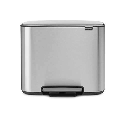 Brabantia 121128 Bo Treteimer 3 x 11 L Abfalleimer, Metall, Matt Steel Fingerprint Proof, 54 x 36.5 x 44 cm, 3 x 11 litre von Brabantia