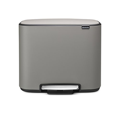 Brabantia Bo Treteimer 36 L Abfalleimer, Metall, Mineral Concrete Grau, 54 x 36.5 x 44 cm, 1 Einheiten von Brabantia