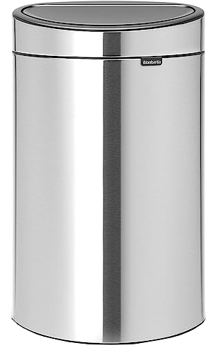 Brabantia 100680 Touch Bin New Recycle mit zwei herausnehmbaren Kunststoffeinsätzen, 10 plus 23 L, Edelstahl, matt steel, 32.5 x 47.5 cm von Brabantia