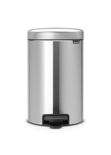 Brabantia 112041 Treteimer mit Inneneimer aus Kunststoff, stahl, Matt Stahl Fingerprint Proof, 12 Liter von Brabantia