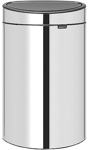 Brabantia Touch Bin New mit herausnehmbaren Kunststoffeinsatz, 40L, Edelstahl, Brilliant Steel, 32.8 x 48.3 cm von Brabantia