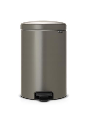 Brabantia 114045 Treteimer mit Inneneimer aus Kunststoff, stahl, Platinum, 20 Liter von Brabantia