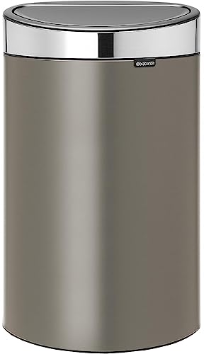 Brabantia Touch Bin New mit herausnehmbaren Kunststoffeinsatz, 40L, Edelstahl, platinum, 32.8 x 48.3 cm von Brabantia