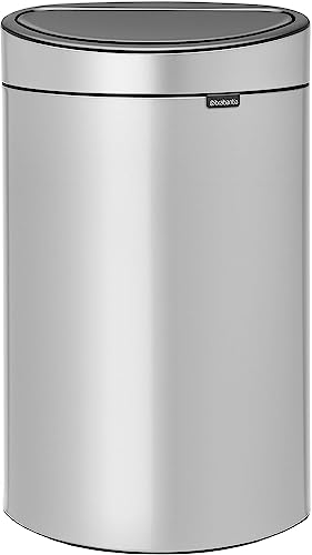 Brabantia 114922 Touch Bin New mit herausnehmbaren Kunststoffeinsatz, 40 L, Edelstahl, metallic grau, 32.8 x 48.3 cm von Brabantia