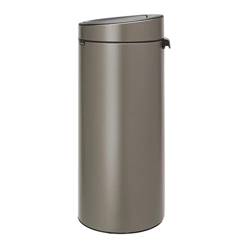 Brabantia 115363 Touch Bin New mit herausnehmbaren Kunststoffeinsatz, 30 L, Edelstahl, platinum, 32.8 x 32.8 cm von Brabantia