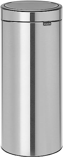 Brabantia 115462 Touch Bin New mit herausnehmbaren Kunststoffeinsatz, 30 L, Edelstahl, matt steel fingerprint proof, 32.8 x 32.8 cm von Brabantia