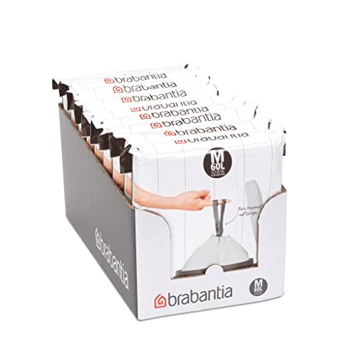 Brabantia 126949 Perfectfit Beutel, Code M, 60 Liter, Spenderpack, 30 Beutel - Weiß von Brabantia