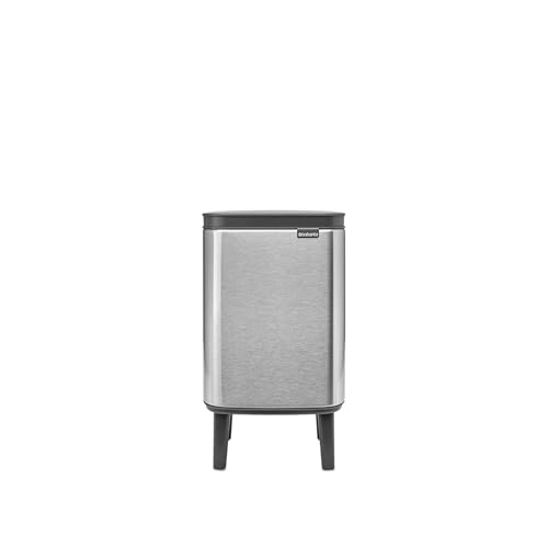 Brabantia - Mülleimer Bo Hi 4L mit Soft-Close-Deckel, herausnehmbarem Inneneimer und Transportgriff - Für Bad, Schlafzimmer und Homeoffice - Mattschwarz von Brabantia