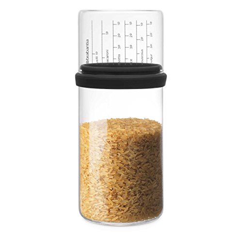Brabantia 290282 Vorratsdose mit Messbecher, 1 L, Glas, Grau, 10.4 x 10.4 x 23 cm Brabantia 290282 Vorratsdose mit Messbecher, 1 L, Glas, Grau, 10.4 x 10.4 x 23 cm von Brabantia