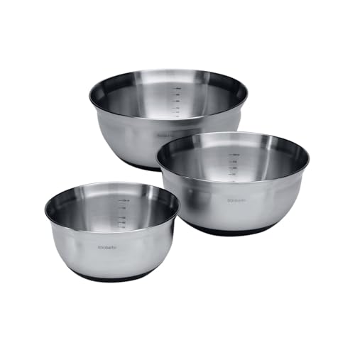 Brabantia 363900 Rührschüssel Paket (1,0 & 1,6 & 3,0 L), Silber von Brabantia