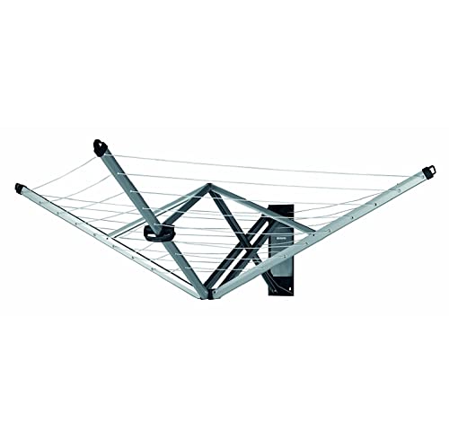 Brabantia - WallFix Wandwäschetrockner - Wäscheständer - UV-beständige Wäscheleine - 24 Meter Wäscheleine - Auch für große Stücke - Platzsparend - Metallic Grey - 184 x 182 cm Brabantia - WallFix Wandwäschetrockner - Wäscheständer - UV-beständige Wäscheleine - 24 Meter Wäscheleine - Auch für große Stücke - Platzsparend - Metallic Grey - 184 x 182 cm von Brabantia