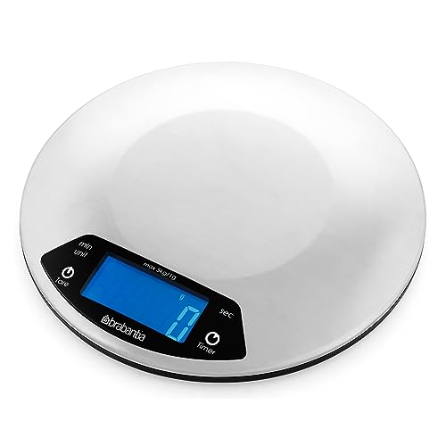 Brabantia 480560 Digitale Küchenwaagen 'Profile' rund mit Timerfunktion von Brabantia