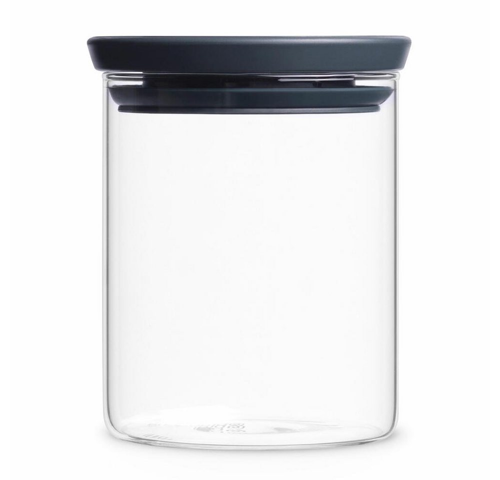 Brabantia Aufbewahrungssystem Stapelbarer Glasbehälter Dunkelgrau 0.6 L, Glas, (1-tlg) von Brabantia