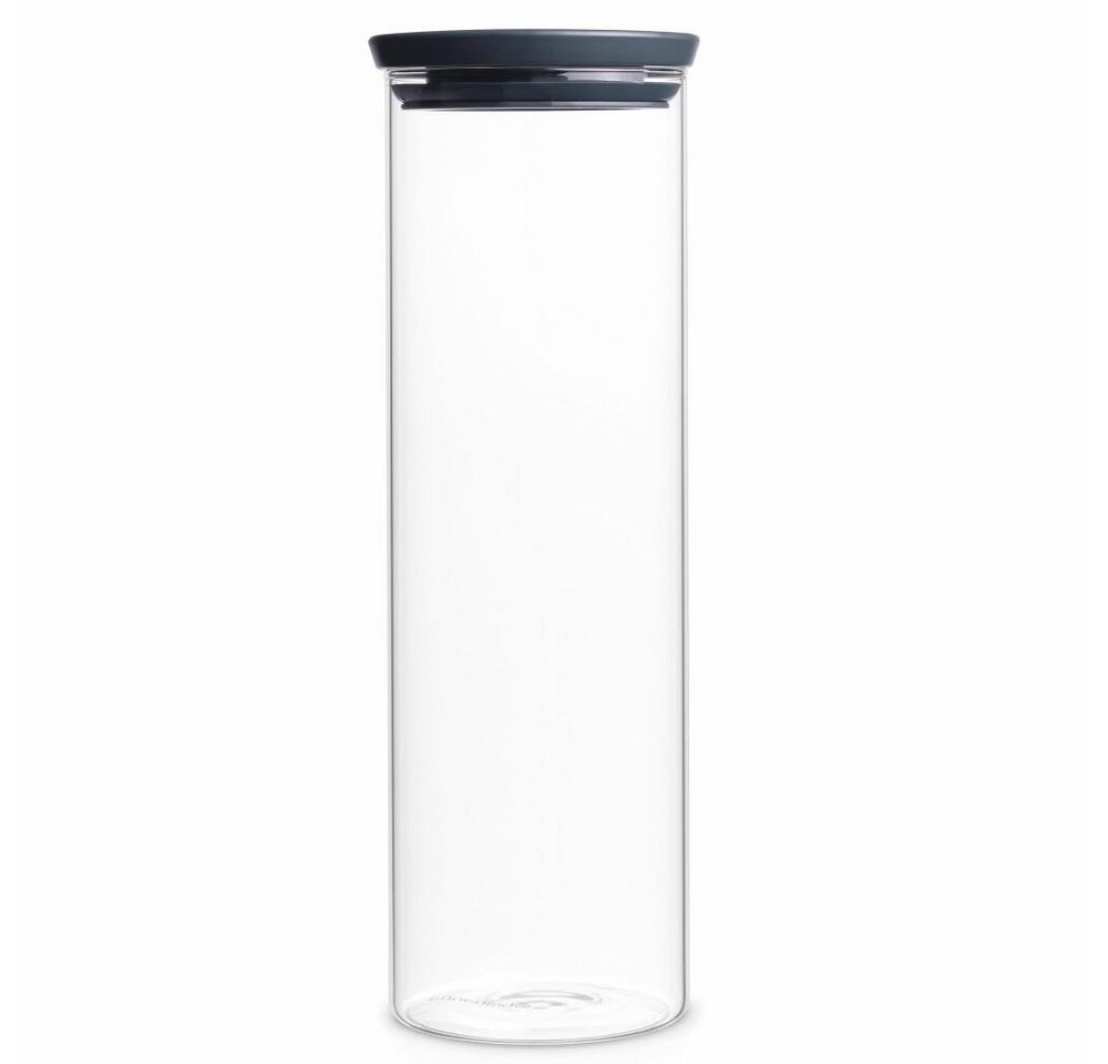 Brabantia Aufbewahrungssystem Stapelbarer Glasbehälter Dunkelgrau 1.9 L, Glas, (1-tlg) von Brabantia