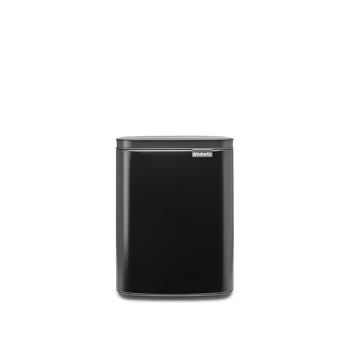 Brabantia - Bo Abfalleimer 7L - Abfalleimer klein & stilvoll - Leicht zu öffnender, sanft schließender Deckel - Hygienisch & platzsparend - Wandmontage - für Bad, Toilette, Home Office - Mattschwarz Brabantia - Bo Abfalleimer 7L - Abfalleimer klein & stilvoll - Leicht zu öffnender, sanft schließender Deckel - Hygienisch & platzsparend - Wandmontage - für Bad, Toilette, Home Office - Mattschwarz von Brabantia