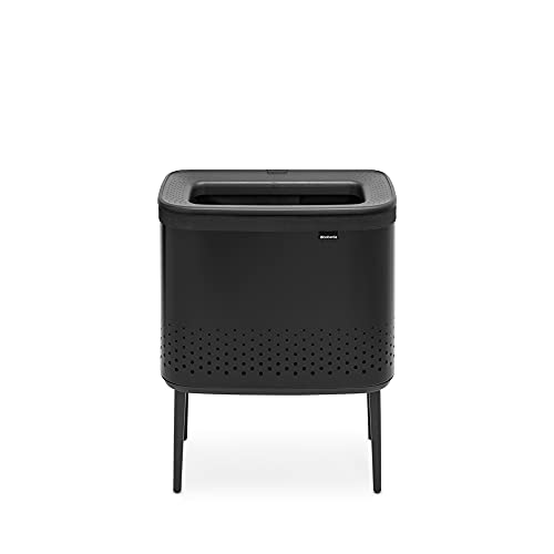 Brabantia - Bo Laundry Bin 60L - Stilvolle Wäschebox - Deckel mit Quick-Drop-Öffnung - Herausnehmbarer Baumwollbeutel - Tragbar & hygienisch - Zubehör für Schlafzimmer & Bad - Mattschwarz Brabantia - Bo Laundry Bin 60L - Stilvolle Wäschebox - Deckel mit Quick-Drop-Öffnung - Herausnehmbarer Baumwollbeutel - Tragbar & hygienisch - Zubehör für Schlafzimmer & Bad - Mattschwarz von Brabantia