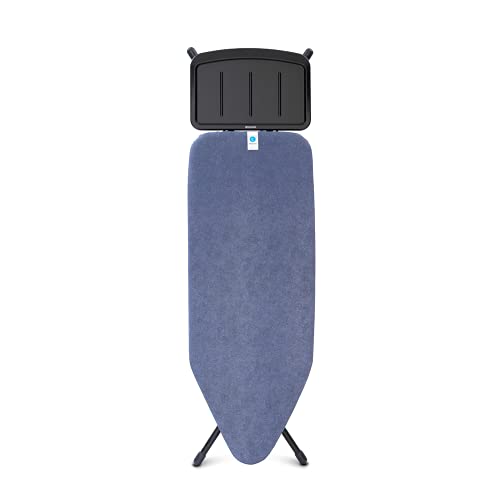 Brabantia - Bügelbrett C - für Dampferzeuger - XL-Dampfbügelbrett - Extra großer Metallständer - Höhenverstellbar - Solider Vierfußrahmen - Geräte bis zu 40 x 22 cm - Denim Blue - 125 x 45cm von Brabantia