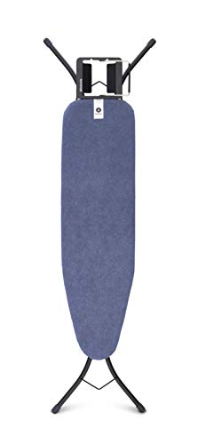 Brabantia - Bügelbrett A - für Dampfbügeleisen - Höhenverstellbar - für Links- und Rechtshänder - Solider Vierfußrahmen - Leicht versetzbar - Denim Blue - 110 x 30 cm von Brabantia