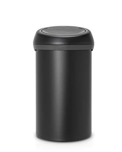 Brabantia Großer Mülleimer mit Touch-Funktion, Stahl, Mineral Mondlicht Schwarz, (60L) UK von Brabantia