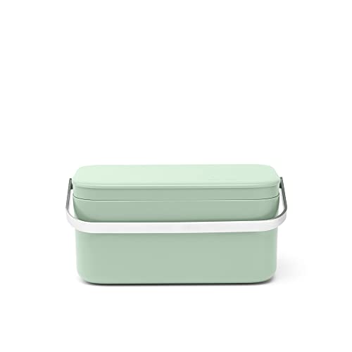 Brabantia - Sinkside Bio-Eimer - Arretierender Deckel - Großer Edelstahlgriff - Entsorgung von Lebensmittelresten - Recycling - Für die Arbeitsplatte - Kompostbehälter - Jade Green - 22 x 13 x 11 cm von Brabantia