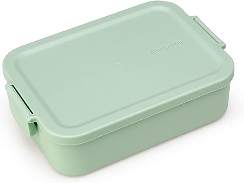 Brabantia - Make & Take Brotdose - Medium - Platz für Sandwiches - Deckel mit Klickverschluss - Gefriergeeignet - Spülmaschinen- & Mikrowellenfest - Jade Green - 20 x 13,5 x 5,5 cm von Brabantia