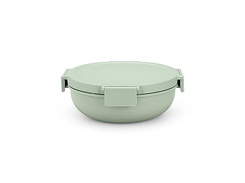 Brabantia - Make & Take Salatschüssel 1.3L - Herausnehmbarer Topping-Einsatz - Sicherer Klickverschluss - Auslaufsicher - Luftdicht - Gefriergeeignet - Spülmaschinen- & Mikrowellenfest - Jade Green von Brabantia