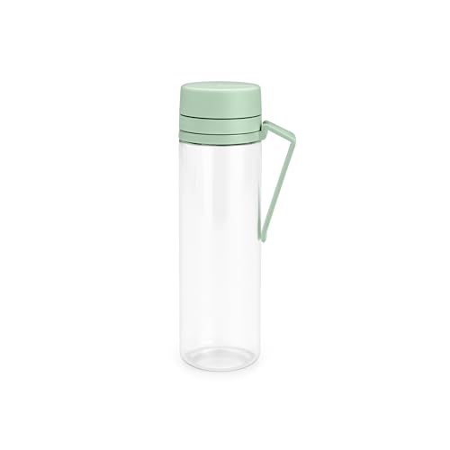 Brabantia - Make & Take Wasserflasche mit Sieb 0.5L - Reisetrinkflasche mit Griff & Fruchtsieb - Auslaufsicher - Infuser - Einfaches Befüllen - Transparent - Spülmaschinenfest - Jade Green von Brabantia