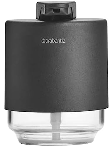 Brabantia - Mindset Seifenspender - Tropffreier Pumpmechanismus - Einfaches Nachfüllen - Aus Korrisionsbeständigem Metall & Glas - Stilvolles Badezimmerzubehör - Infinite Grey - 200 ml von Brabantia