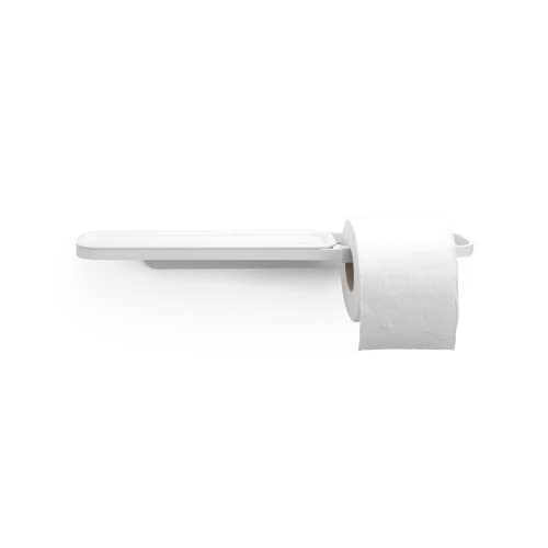 Brabantia - Mindset Toilettenpapierhalter mit Ablage - Für alle Gängigen Rollengrößen - Korrosionsbeständig - Wandmontage - Inklusive Befestigungsmaterial - Fresh White - 4,5 x 9 x 42 cm von Brabantia