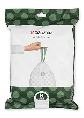 Brabantia Müllbeutel PerfectFit Spenderpackung (Code R - 36L) Extra Starke müllsäcke Mit Zugband (40 Müllbeutel) von Brabantia