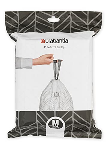 Brabantia Müllbeutel PerfectFit Spenderpackung (Code M - 60L) Extra Starke müllsäcke Mit Zugband (40 Müllbeutel) von Brabantia