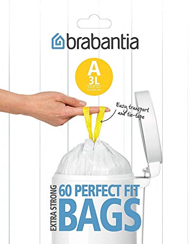 Brabantia Müllbeutel-Spenderpackung, 3 Liter, 60 Stück 348983 Weiß von Brabantia