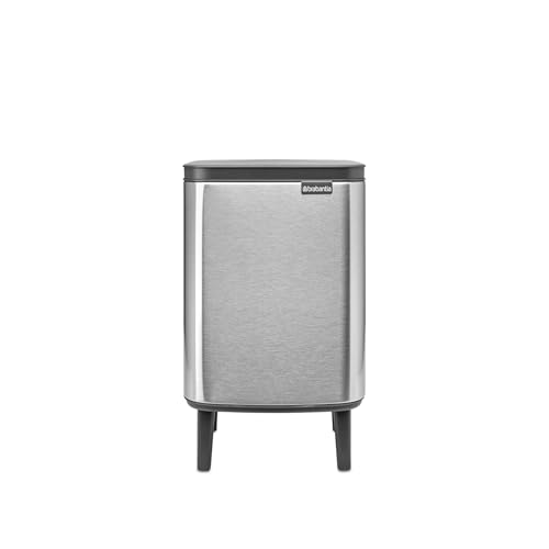 Brabantia - Mülleimer Bo Hi 7L mit Soft-Close-Deckel, herausnehmbarem Inneneimer und Transportgriff - Für Bad, Schlafzimmer und Home Office - Mattschwarz von Brabantia